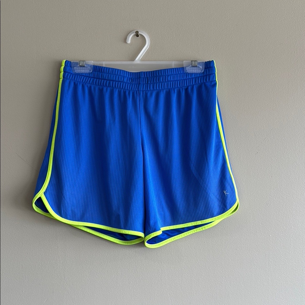 Athletic Works Blue and Green Athletic Shorts Lightweight and Breathable